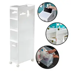 ELMEJORPRECIO - Estante Multiuso Organizador De 4 Niveles Con Cajones Y Ruedas