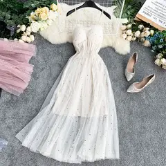 GENERICO - Vestido largo de tiras con estrellas - Vestido Luisana