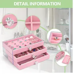 GENERICO - Joyero Organizador De Joyas Cofre Pulseras Relojes 3 Niveles