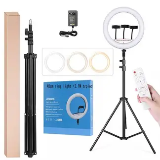 OEM - Aro Luz Led Touch 45 CM + Trípode + Control Remoto para 3 Celulares