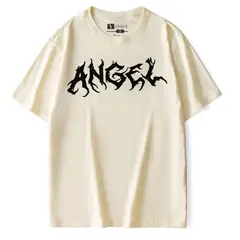 YANSUS - Polo Hombre Beige Estampado Angel