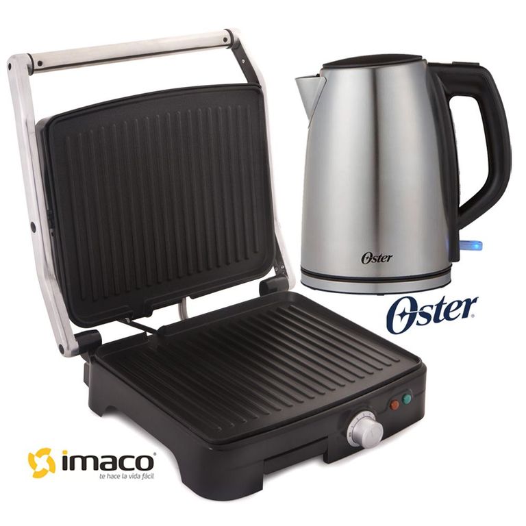 Grill Panini IG2923 + Hervidor BVSTKT673SS Oster 1.7 litros