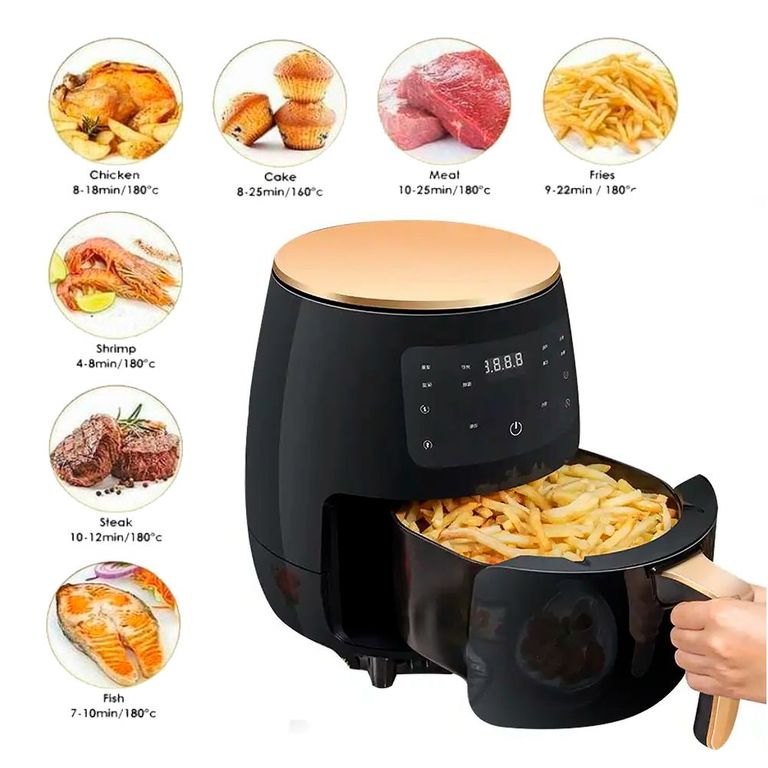 Freidora de Aire Airfryer Digital 6 Litros Sin Aceite hasta 2400 Watts