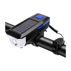 GENERICO - Linterna Bicicleta Scooter Moto Timbre Solar Recargable Azul