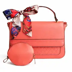 INSPIRA MARKET - Cartera bolso elegante lazo con monedero cuero PU mujer