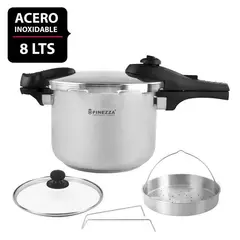 FINEZZA - Olla a Presión FZ-800-AC 3 Pzs de Acero 8 Lts