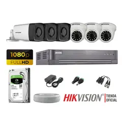 Hikvision - KIT 6 CÁMARAS SEGURIDAD IT3F 1080P 1TB MAYOR ALCANCE P2P