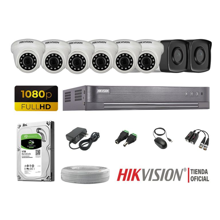 KIT 8 CÁMARAS SEGURIDAD IT3F FULL HD 1TB P2P MAYOR ALCANCE
