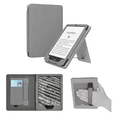GENERICO - Estuche Kindle Paperwhite 2021 6.8” con Soporte y Correa de Mano Gris