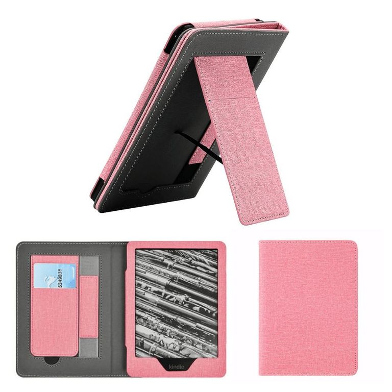 Estuche Kindle Paperwhite 2021 6.8” con Soporte y Correa de Mano Rosa