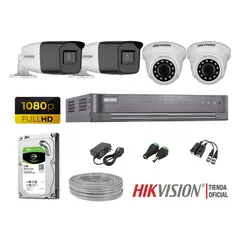 HIKVISION - Kit 4 Cámaras Seguridad Full Hd 1Tb Mayor Alcance Varifocal P2P