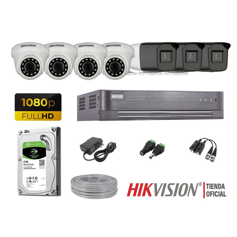 Kit 7 Cámaras Seguridad Full Hd 1Tb Varifocal Mayor Alcance