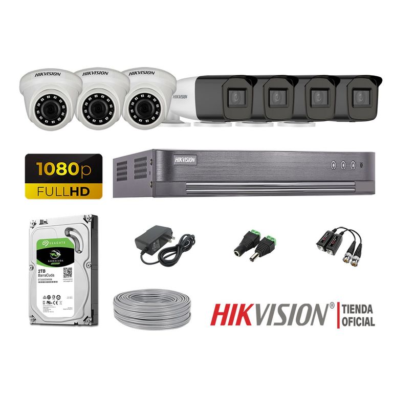 Kit 7 Cámaras Seguridad Full Hd 2Tb Mayor Alcance Varifocal