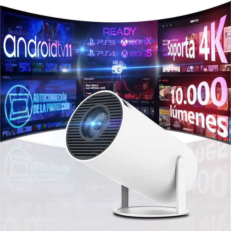 Proyector LED Portátil HY300 HDMI Android 4K Full HD 720P