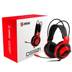 MSI - Audífono Gamer DS501 40mm 35mm Microfono control en linea