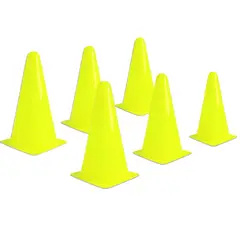 GENERICO - CONOS ENTRENAMIENTO DEPORTIVO DE 25CM AMARILLO 6 UNIDADES