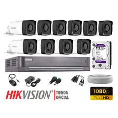 HIKVISION - KIT 10 CÁMARAS SEGURIDAD IT3F EXTERIOR FULL HD DISCO 1TB WD