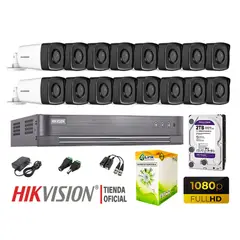 HIKVISION - KIT 16 CÁMARAS SEGURIDAD IT3F EXTERIOR FULL HD DISCO 2TB WD