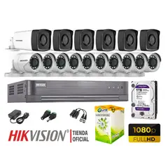 HIKVISION - KIT 16 CÁMARAS SEGURIDAD EXTERIOR IT3F FULL HD DISCO 1TB WD