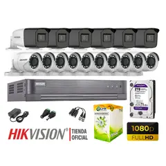 HIKVISION - KIT 16 CÁMARAS SEGURIDAD VARIFOCAL EXTERIOR FULL HD 2TB WD