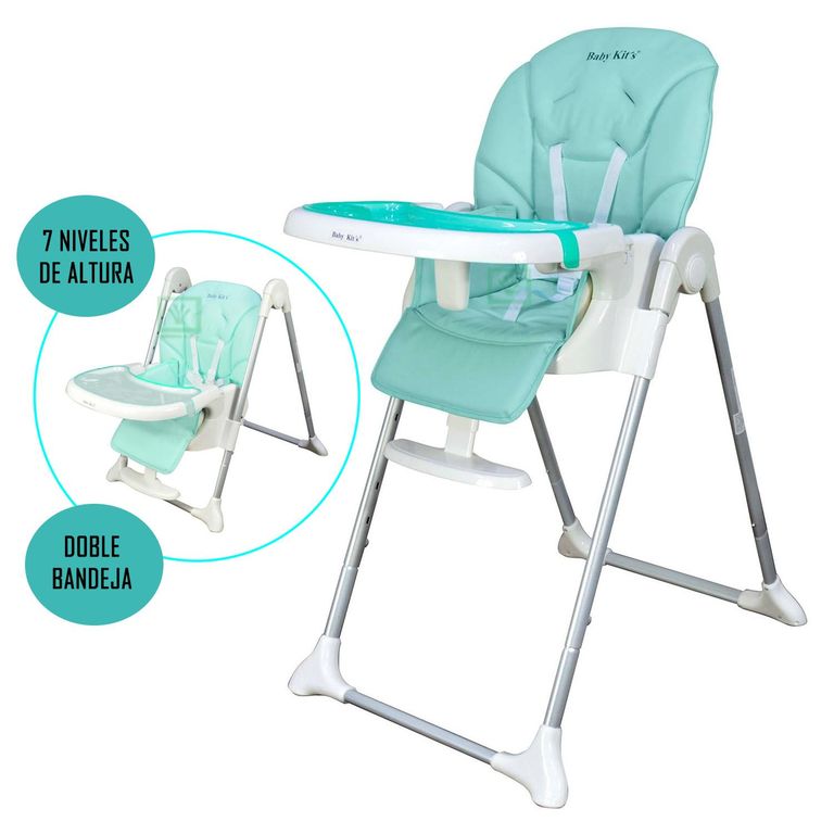 Silla de Comer ELEGANT Regulable Reclinable y Plegable verde