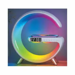 GENERICO - Reloj Despertador con Lampara Luces LED - Radio Bluetooth Cargador