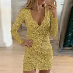 BLWOENS - Vestidos de fiesta para mujer -Amarillo
