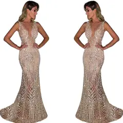 BLWOENS - Vestido de fiesta para mujer - Dorado