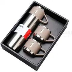 GENERICO - Termo para Viaje de Acero Inoxidable con 3 Tazas