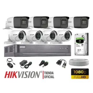 HIKVISION - KIT 8 CÁMARAS SEGURIDAD EXTERIOR VARIFOCAL FULL HD 1TB WD