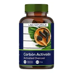 LIMA NATURALS - 01 Frasco Carbon Activado 100 Capsulas