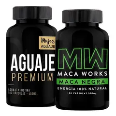 MUJER AGUAJE - Aguaje Premium 100 Cápsulas + Maca Negra 100 Cápsulas Maca Works
