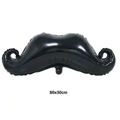 GENERICO - Globo metálico grande bigote negro