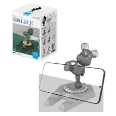 GENERICO - Porta celular soporte universal diseño de ratón - Gris