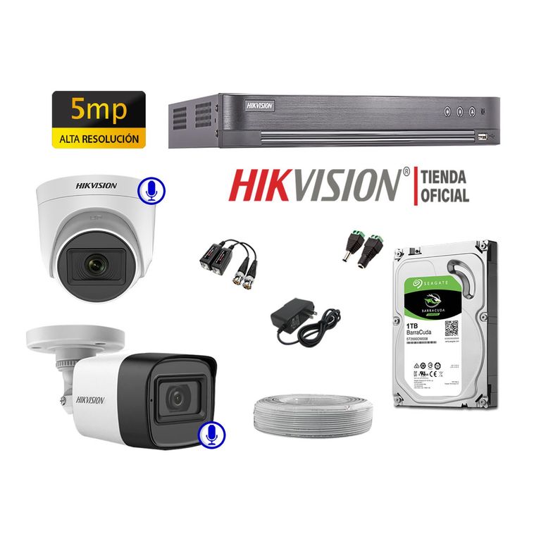 Kit 2 Cámaras Seguridad Audio Incorporado 5Mp Completo P2P