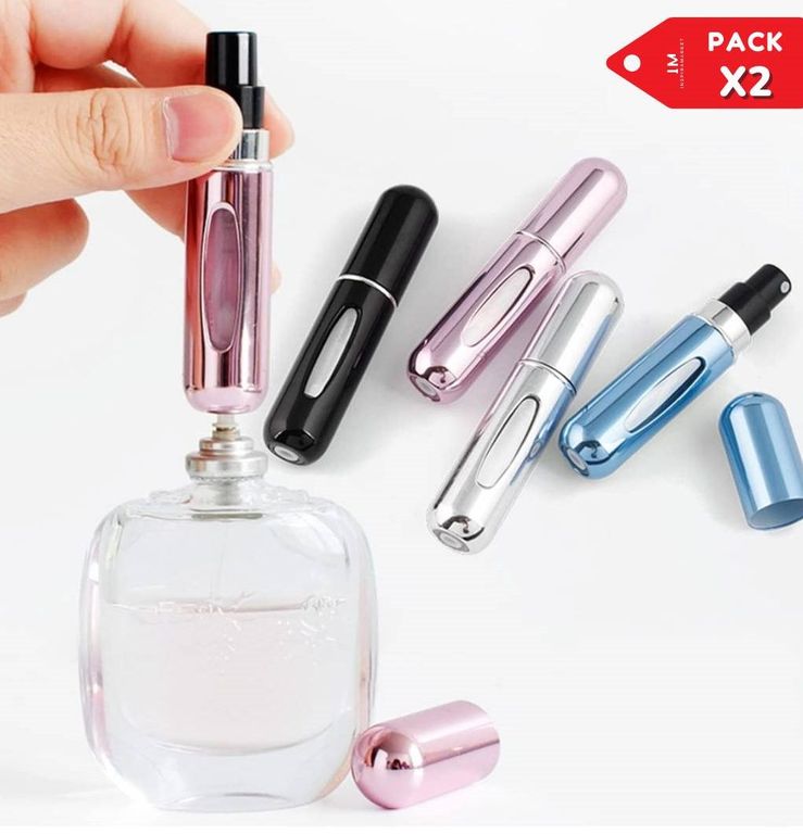 Pack x2 dispensador atomizador cápsula de perfume para viaje 5ml