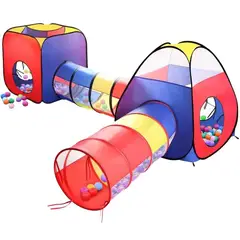 EVERBEST - Carpa Circuito 4 En 1 Doble Túnel Juego Para Niños Unisex