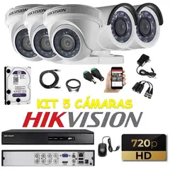 HIKVISION - Kit 5 Cámaras Seguridad HD 1tb