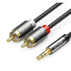 QGEEM - Cable PVC 35mm TRS RCA HiFi PC Tv 50cm