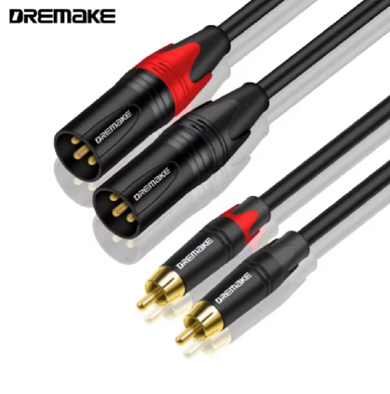 Cable RCA - Dual Xlr Macho Canon DJ Audio PLUG 1m