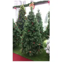 GENERICO - Árbol de navidad 1.8 m. jaspeado con piñas y cerezas