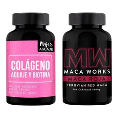 LIMA NATURALS - Colágeno Aguaje & Biotina Cápsulas + Maca Roja Cápsulas Maca Works