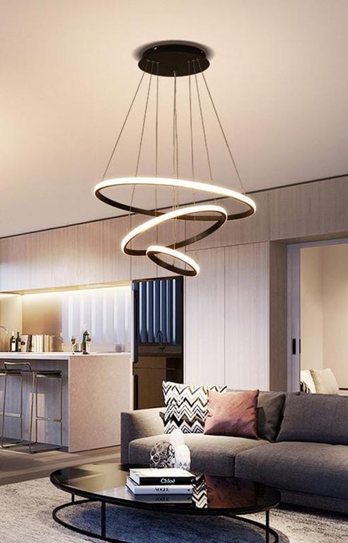 Lampara colgante 3 ARO LED Incluye control remoto