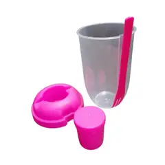 GENERICO - 2 PORTA ENSALADA CON CONTENEDOR PARA ALIÑO color dama