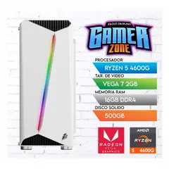 AMD - PC GAMER RYZEN 5 4600G + 16GB RAM + SSD500GB + CASE GAMER 500W