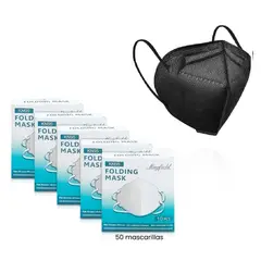 MAYFIELD - KN95 50 UNID. NEGRO MASCARILLA empaque individual