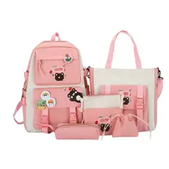 GENERICO - Kits de 5 Piezas de mochilas kawaii escolares bolsos coreanos
