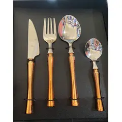 GENERICO - Juego de Cubiertos de 5 piezas color Cobrizo