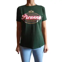 GENERICO - Polo Mujer Manga Corta Diseño Peruana - Nathalie Love It - Verde