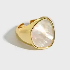 GENERICO - Anillos de lujo piedra blanca elegante irregular joyería fija